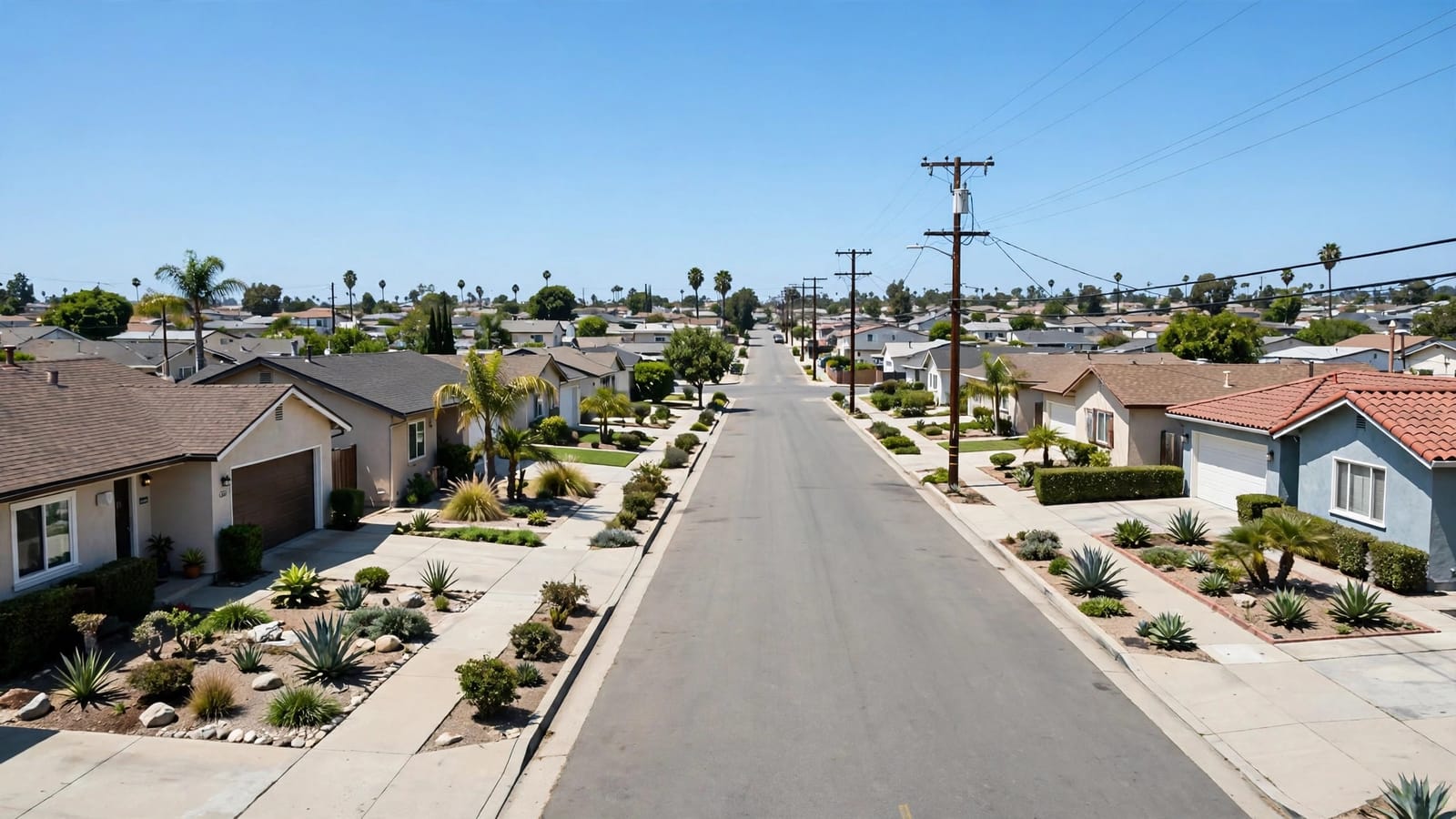 Suburban homes in Lawndale, CA served for water line repair